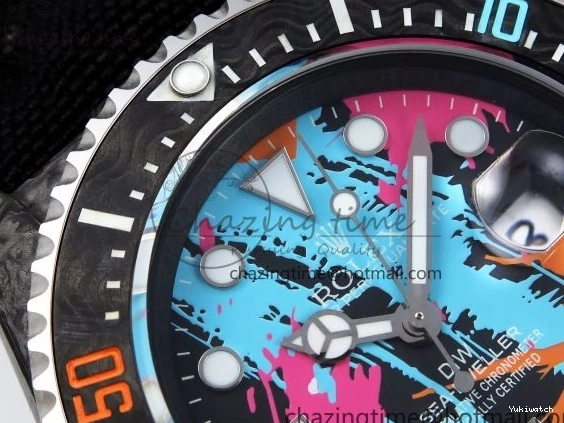 on Graffiti Nylon Best Black Carbon Strap A2824 DIWF Dweller Sea 43mm Edition Dial 0415